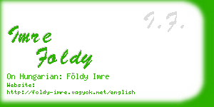 imre foldy business card